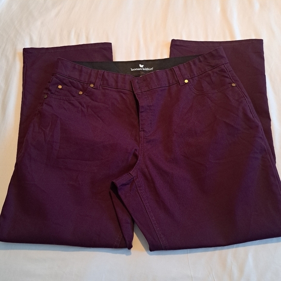 Woman Within women's size 20W dark purple pants - Picture 2 of 7